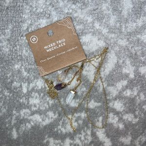 Brand New Crystal Trio Necklace